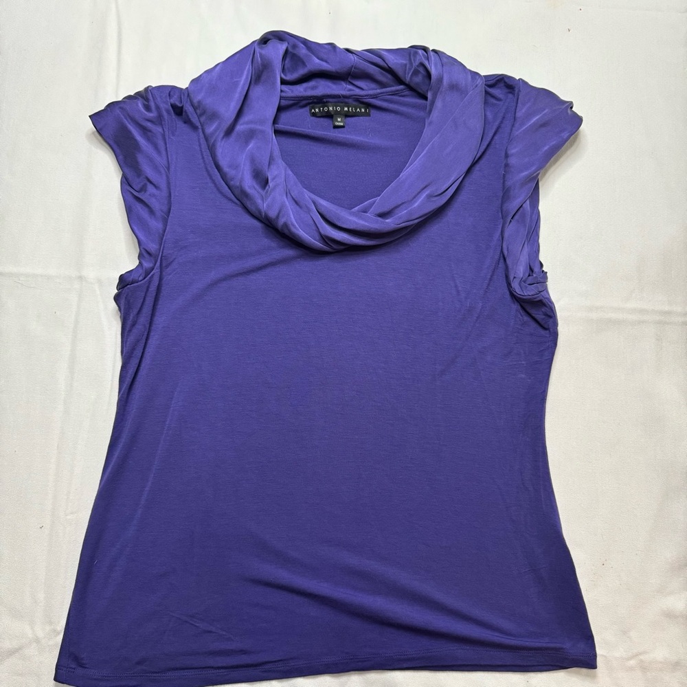 ANTONIO MELANI Violet Cowl Neck Blouse